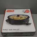 Dash Family Size Skillet - Electric Skillet for Multi-Purpose Cooking - Nonstick Cooking Surface - Tempered Glass Lid & Cool-Touch Handles - 6-Quart Capacity, Makes 24 Cups - 14", Black