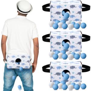 4 Sets Baby Shower Game Blue Elephant Shaking Swing Balls Included 4 Shake Box & 4 Belt & 80 Ball Funny Adult Novelty Twerk Activities Gender Reveal Games Party for Outdoors Indoors