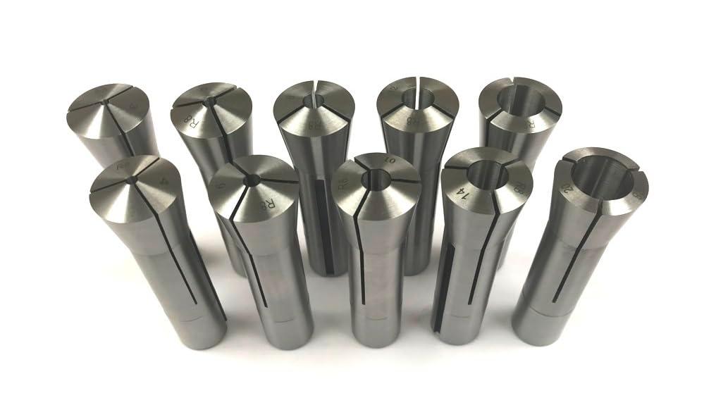 HHIP 3903-0006 10 Pieces R8 Round Collet Set, 3-20mm