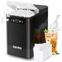 Aeitto Nugget Ice Maker 40Lbs/24H, Countertop Soft Chewable Ice Pebble Ice Machine, One-Click Operation, Auto Self-Cleaning Ice Makers with Scoop&Basket for Home, Office, Kitchen, Party (Black)