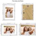 Hongkee 10x14 Picture Frame with Real Glass - 8x12 Wooden Frame with Mat, Horizontal and Vertical Display for Wall or Tabletop (Distressed White, 1 Pack)