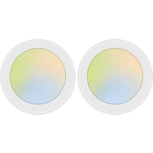 2 Pack 5CCT 6 Inch LED Disk Light, Dimmable Flush Mount Ceiling Lights, 2700K/3000K/3500K/4000K/5000K Selectable, 15W 1100LM, CRI 90, Low Profile Surface Mount Ceiling Disc Light, Wet Rated & ETL