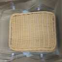 2 Set Wicker Bread Baskets for Serving with Clear Acrylic Roll Top Lid Woven Rattan Bread Basket Large for Fruit Food Picnic Summer Pool Party Outdoor BBQ(13.78 x 10.63 Inch,1 Compartment)