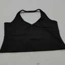 YFANG Women's Sexy Halter Deep V Neck Crop Tank Top Backless Sleeveless Slim Fitted Going Out Summer Top (Large, Black)