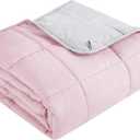 Topcee Weighted Blanket for Adults (20 lbs, 60" x 80") Queen Size Soft Cooling Heavy Blanket Sleeping, Apply to 190-210 lbs Body, Thick Breathable Blanket with Glass Bead, Easy Care (15-pink&light Grey)