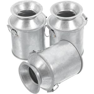 Yardwe 3Pcs Mini Milk Jug Vases, Small Metal Buckets for Crafts, Iron Flower Pots for Succulents, Vintage Decorative Miniature Cans for Home Decor, 2.36x1.77x1.57in