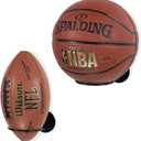 Wallniture Palla Ball Storage Rack Wall Mounted Set of 2, Soccer Ball, Volleyball, Football & Basketball Rack for Man Cave and Kids Room Decor, Display Stand for Sports Memorabilia, Black