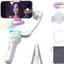 COMITOK Only for iPhone, MOGO [Apple MFi Certified] Gimbal Stabilizer for iPhone with Phone Clip & RGB Light, Support Selecting Tracking Target on Apple Watch & iOS26 Cameras for iPhone 16 15 Pro Max