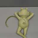 Frog Garden Statue Relaxing Resin Yard Decor, Whimsical Yard Figure, Porch Statue, Outdoor Zen Garden Decor, Larger Size 12" x 7.5", Patio, Landscaping for Mom, Art Lover Collector