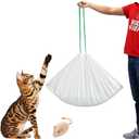 40 Count Cat litter Box Liners, 36" x 16" Large Extra Durable Heavy Duty Litter Pan Liner Bags with Drawstring Pre-Separated for Pet Kitty Litter Box Tray (Unscented)