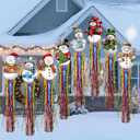 8pcs Christmas Windsocks Outdoor Hanging Decorations with Tassels Snowman Yard Decorations for Outside 3.3ft Xmas Decorative Signs for Wall Tree Home Lawn Yard Party Supplies Garden Decor