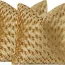 GIGIZAZA 18x18 Pillow Covers Set of 2, Gold Velvet Polka Dot Sofa Accent Throw Pillows Covers for Living Room Modern Cushion Pillows Covers