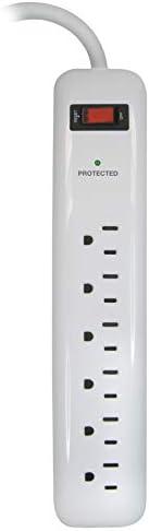 Prime Wire PB802013 6-Outlet Surge Protector with 14-3 SJT 1.5-Feet Cord