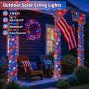4 Pack Red White and Blue Solar String Lights, 320LED 180FT 4th of July Decorations Outdoor Waterproof, 8 Modes Patriotic Solar Fairy Twinkle Lights for Independence Memorial National Day Decorations