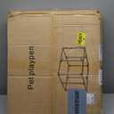 Clear Acrylic Dog Playpen, 10 Panels 29.5 Inch Tall Indoor Pet Play Pen with Door, Transparent Puppy Fence for Small Dogs, Dog Fence Crate Kennel Whelping Cage (Silver)