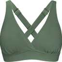 Women's Sporty Adjustable Wide Straps Bikini Top Large Bust Criss Cross Back Supportive Swimsuit Tops Only, XL