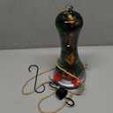 Glass Hummingbird Feeder for Outdoors: Leak Proof Hanging Hummingbirds Present for Women - Ant Moat & Hang Hook Included, Metal Base with 4 Feeding Ports & Perch, 20 Fluid Oz, Best Garden Decor (Small, Green)