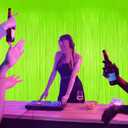 Glow in The Dark Party Supplies,3 Pack Neon Party Decorations,9.9 X 6.6 ft  Tinsel Foil Fringe Curtains Macaron Yellow,Photo Booth Prop Backdrop Streamer for Birthday Party Streamer Decor