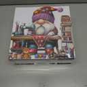 2 x Vintage Gnome Puzzles for Adults 1000 Pieces, Pretty Colorful Stitch Yarn Jigsaw Puzzles, Funny Challenging Knitting Sewing Machine Bear Puzzle