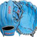 Wilson A500 Youth Baseball Gloves (11", Blue/Grey/Red)