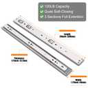Molvyan 20 Inch Soft Close Drawer Slides, 10 Pairs