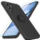 Compatible for Oukitel C1/ C1 PRO Phone Case with Screen Protector, 360 Rotatable Ring Holder Kickstand/Stand Silicone TPU Shockproof Protective Cover Case for Oukitel C1 C1 PRO 2025 - Black