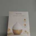 SALKING Essential Oil Diffuser, 100ml Small Aromatherapy Diffuser with Auto Shut-Off Function, Ultrasonic Diffusers for Essential Oils, Cool Mist Humidifier with Warm White Lights, for Office Home (White + Wooden Grain)