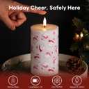 Eywamage Christmas Flameless Pillar Candles with Remote, Winter Holiday LED Candles Decor Battery Operated Flickering Set of 3 (Bear)