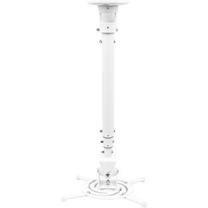 Full Motion Universal Ceiling Projector Mount Bracket with Adjustable Height and Extendable Arms Rotating Swivel Mount for Home and Office Projector (White)