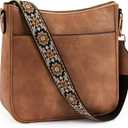 BOSTANTEN Crossbody Bags for Women Trendy Vegan Leather Hobo Purses Shoulder Handbags Wide Shoulder Strap (A01-brown)