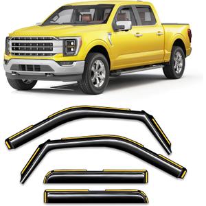 in-Channel Window Rain Guard for Ford F150 2021-2026 SuperCrew Rain Guards Side Truck Window Visors Low Profile Vent Visor Window Deflectors Vent Shades Car Accessories