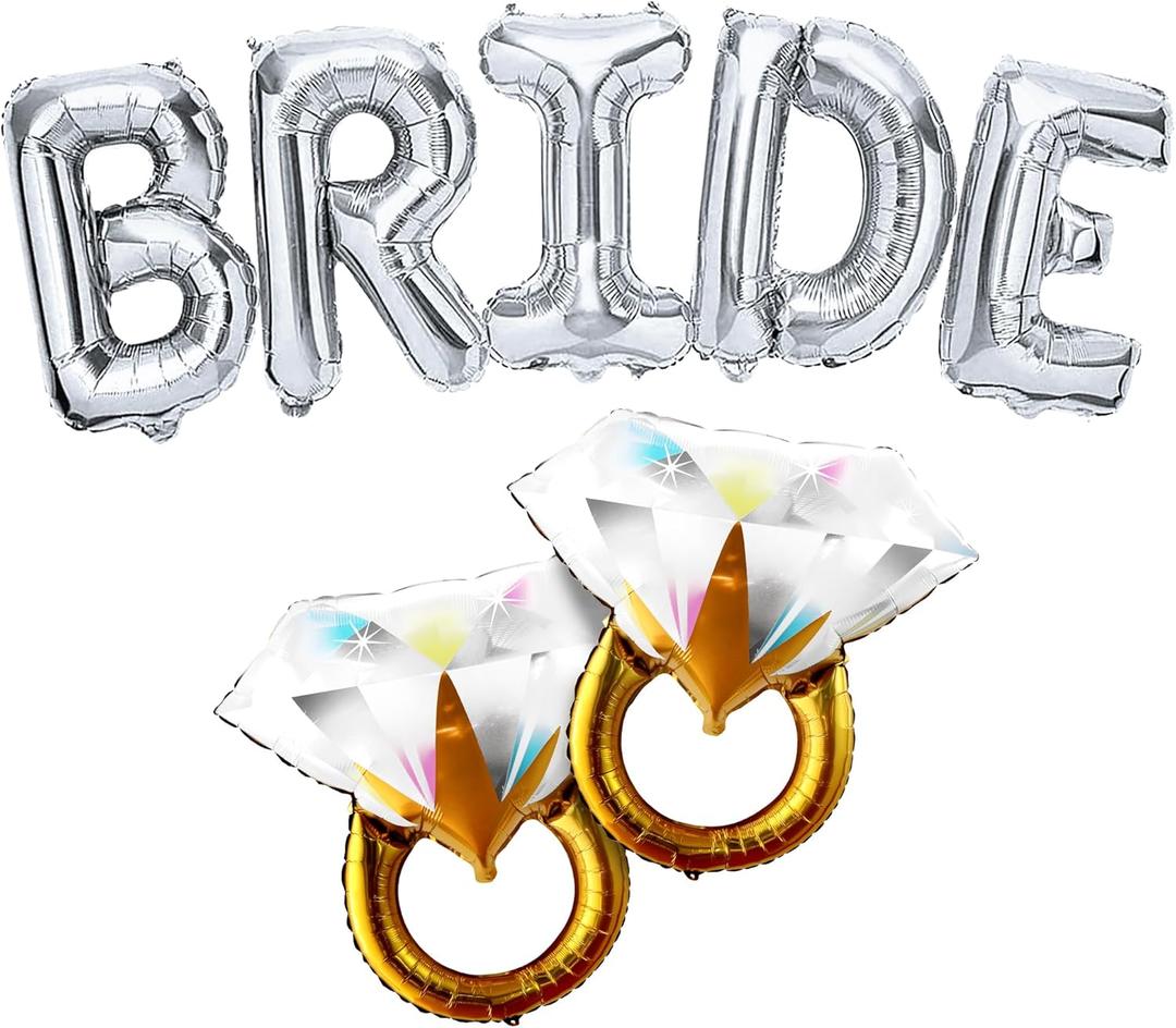 KatchOn Giant Bride Balloons - 40 Inch Silver for Bachelorette Party & Bridal Shower Decorations