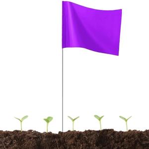 50Pack Purple Marking Flags, JIZHGRAD 15x4x5 Inch Marker Flags Use for Yard & Lawn, Boundary & Dog Training, Survey & Landscape, Sprinkler & Surveyor, Garden & Construction, High Visibility, Sturdy, Versatile, UV & Weather Resistant