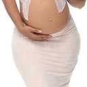 Women's Maternity 2 Piece Outfits Dress Lace Tube Top Hollow Out Skirt for Photoshoot Baby Shower