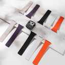 Sport Silicone Band Compatible with Apple Watch, Adjustable, Soft Rubber (apple wathc band black 49MM)