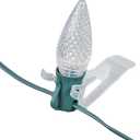 Novelty Lights 25 Pack All in One Christmas Light Clips, C7 and C9 Roof Line Clips for Shingle and Gutter Mounting, Clear/White