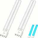 2 Pack 24 Watts UV Light Bulbs, 12.7" 2G11 Base-4 Pin UVC Light Bulb Replacement for Pond Clarifier, Aquarium Clarifier, Koi Fish Pond, Fish Tank, Air Purifier