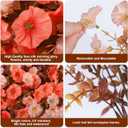 Artificial Mums for Outdoors Fake Fall Flowers Plants for Autumn Decoration, 12 Bundles Silk Morning Glory with Eucalyptus Look Real UV Resistant Faux Mums for Outside Planters Yard Patio Porch, Mix (2 Mixed(6 Light Orange, 6 Orange))