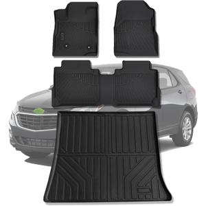 Floor Liners & Cargo Liners for 2012-2017 Chevy Equinox/GMC Terrain,TPE All Weather Protection 2 Rows Car Floor Mats with Trunk Mat for Chevrolet Equinox