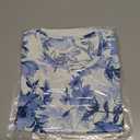 CRAZY GRID Women's Shirts Summer Casual Crewneck Ruffle Short Sleeve Blouses Cute Floral Print Tunic Tops (Blue, S)