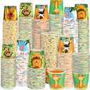 Amyhill 300 Pack 5 oz Cups for Kids Animals Paper Cups Disposable Cups Small Bathroom Cups Mini Mouthwash Cup Bulk for Christmas Party, Picnic(Animal)