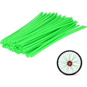 72Pcs Universal Spoke Skins Cover - Ovelur Wheel Spoke Wraps Skins Pipe Trim Decoration Protector For Motorcycle Dirt Bike Yamaha Harley Suzuki(Green)
