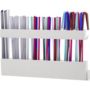 Straw Holder Straw Organizer Reusable Straw Holder Storage for Drinking Straws Cabinet Door Mounted (White)