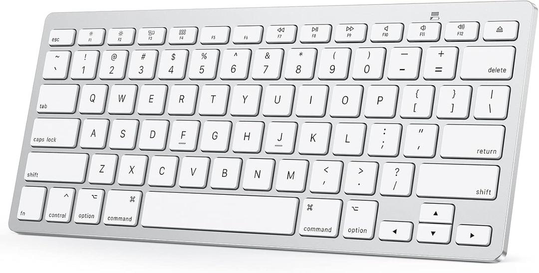 OMOTON Bluetooth Keyboard Compatible with Mac ONLY, Compact Wireless Keyboard Compatible with MacBook Pro/Air, iMac, Mac mini/Pro, Silver