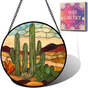 Cactus Desert Sunset Suncatcher Sun Catchers Indoor Window Gifts 7.8"