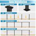 Patavin Complete Set 36" Cable Railing Post Kit, Black 25-35 Angle Drilled Stair Railing Post, Invisible Cable Railing System Kit, 1/8" Stainless Steel Cable, 3Pack with Cable Grommets (No Handrail)