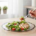 Contemporary Collection Combo Clear Plates with Black Rim - 7.5" - 10.5" (Pack of 32) - Sleek Modern Design - Perfect For Entertaining & Everyday Use