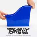 Storex Large Book Bin, 14 x 5 x 7, Case of 6, Blue (71115U06C)