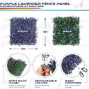 Windscreen4less 6 PCS 20"x20" Artificial Boxwood Panels Faux Plant Grass Green Wall Panel Decoration for Outdoor Indoor Garden Backyard (Lavender Purple)