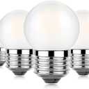 G40 Led Low Wattage Bulb 3W Equivalent 25 Watt Light Bulbs, Standard E26 Small Power, Frosted, Warm White 2700K, Dimmable for Bathroom Bedside Accent Lamps Appliance Bulb Refrigerator Pack of 4